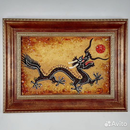 Картины из янтаря на новый год дракона 2024