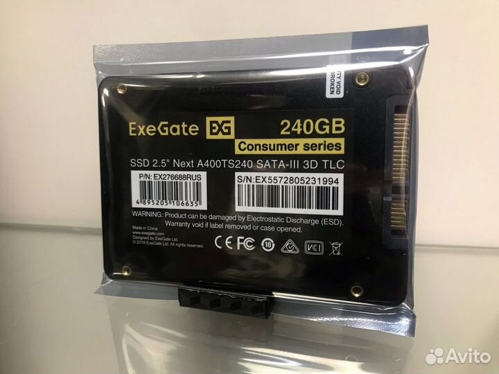 SSD 240GB SATA3.0 2.5 6GBs R-550MBs W-400MBs ExeGa