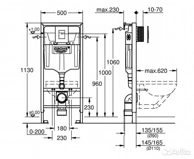 Система инсталляции grohe Rapid SL 38772001