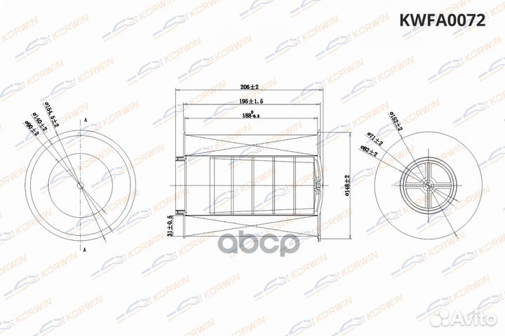 Фильтр воздушный Ford Focus II- kwfa0072 korwin