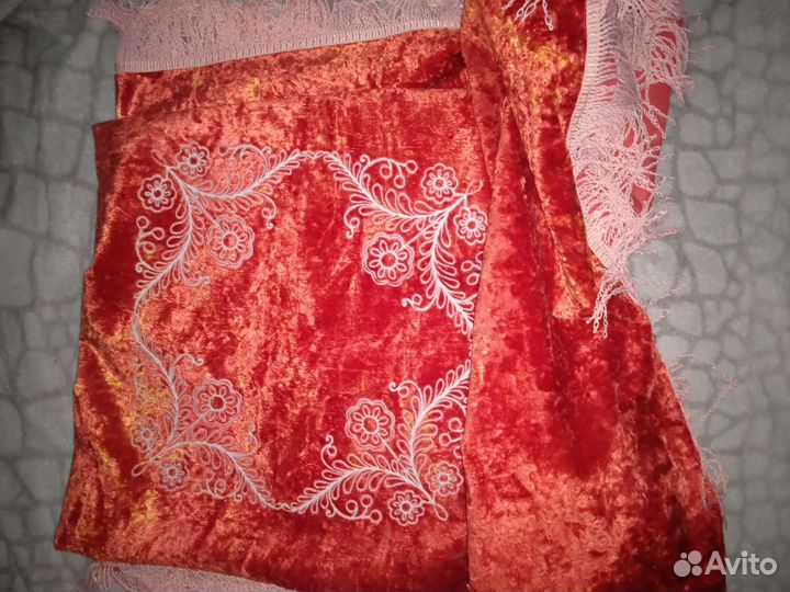 Плюшевые скатерть и покрывало -ковер СССР