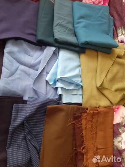 Ткань СССР с содержанием шерсти и отрезы х/б