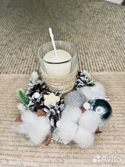 Подсвечник новогодний/рождественский своими руками