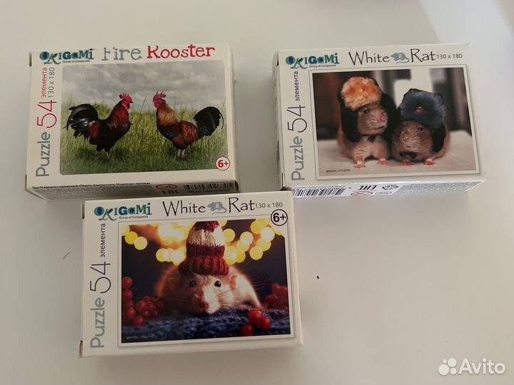 Пазлы новые 54, 24, 3d, origami, робокар, крылья