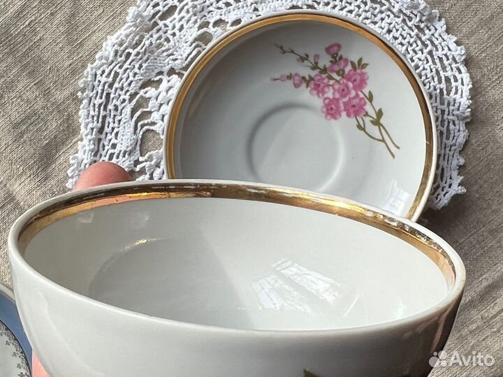 Винтажная Чайная пара дулево вербилки СССР