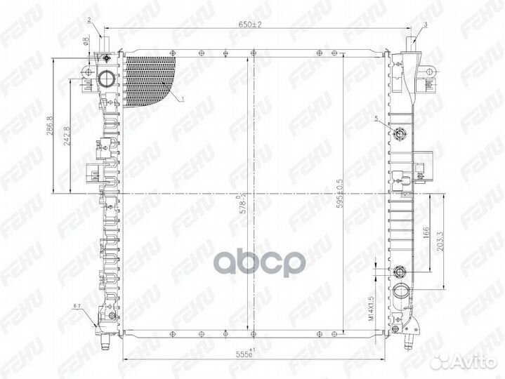 Радиатор охлаждения ssangyong kyron/actyon (05)