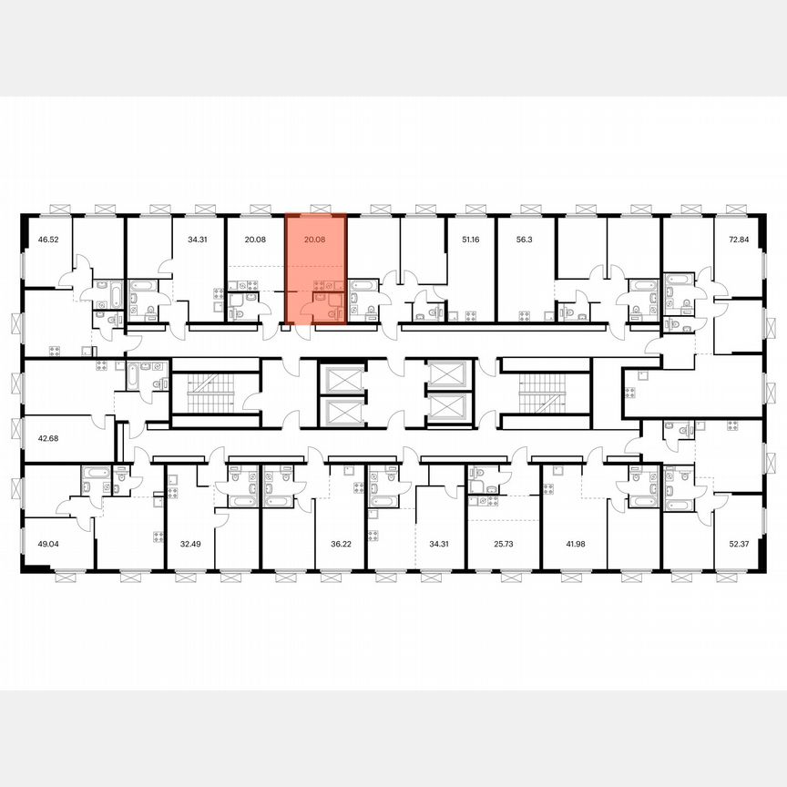 Квартира-студия, 20,1 м², 26/33 эт.