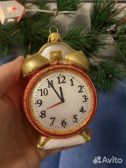 Елочная игрушка impuls будильник часы