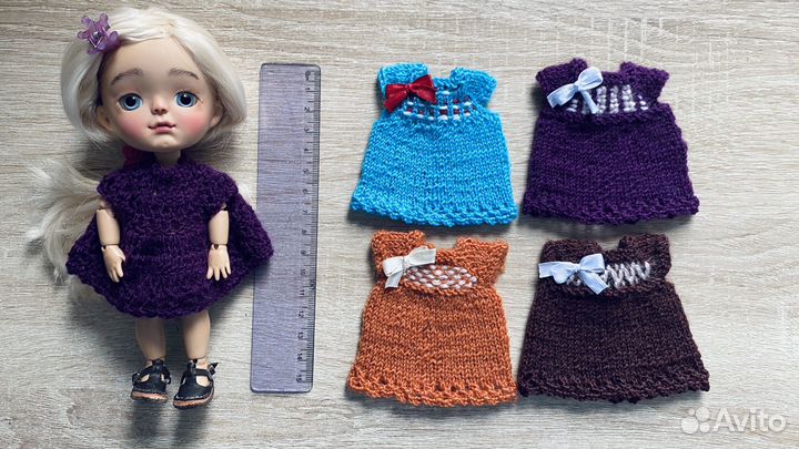 Вязаные платья для куклы