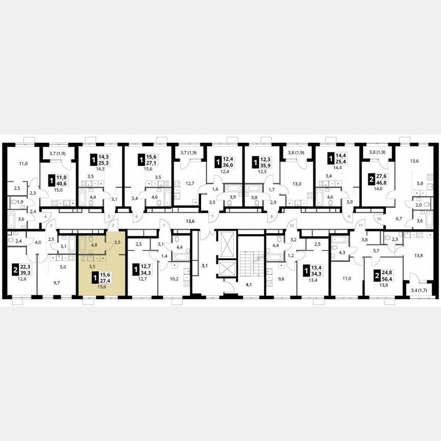 Квартира-студия, 27,4 м², 15/16 эт.