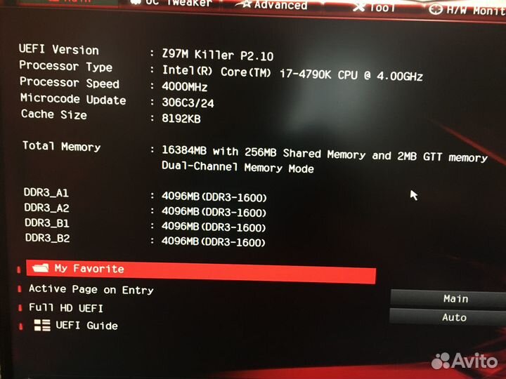 ASRock z97m + i7 4790k + 16gb