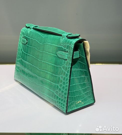 Сумка Hermes Kelly Pochette зеленая