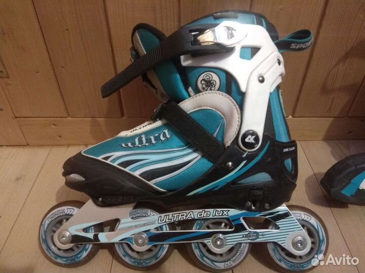 Коньки роликовые р.37-40 с комплектом защиты