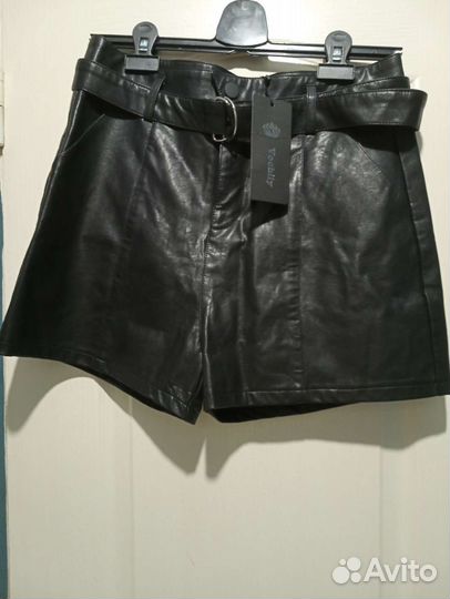 Шорты кожаные женские размер 46