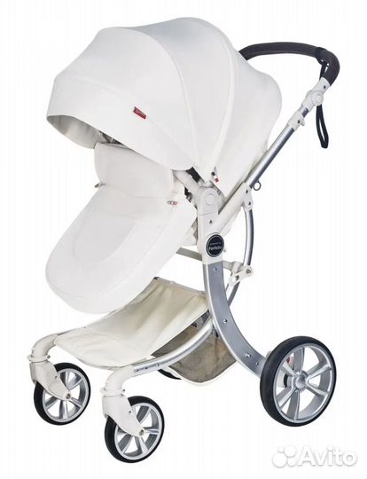 Коляска Aimile Original белая экокожа 2в1