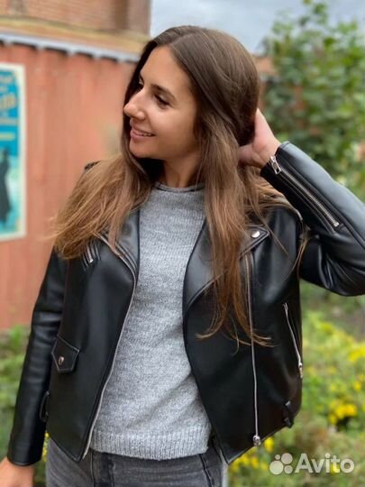 Кожаная куртка косуха zara и ботинки Abricot