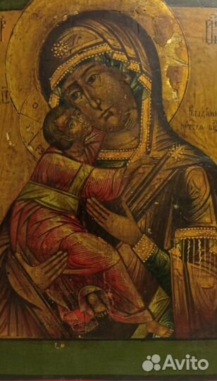 Икона Владимирская Божья матерь 19 век