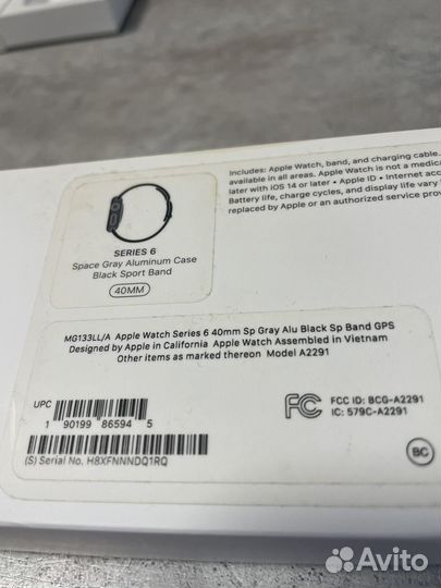 Часы apple watch 6 40 mm