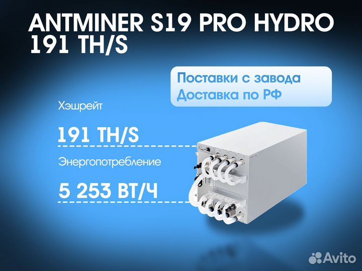 Antminer S19 pro hydro 191 TH/S