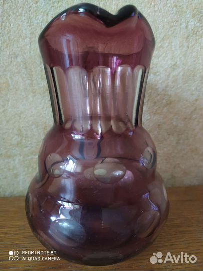 Кувшин цветное стекло СССР