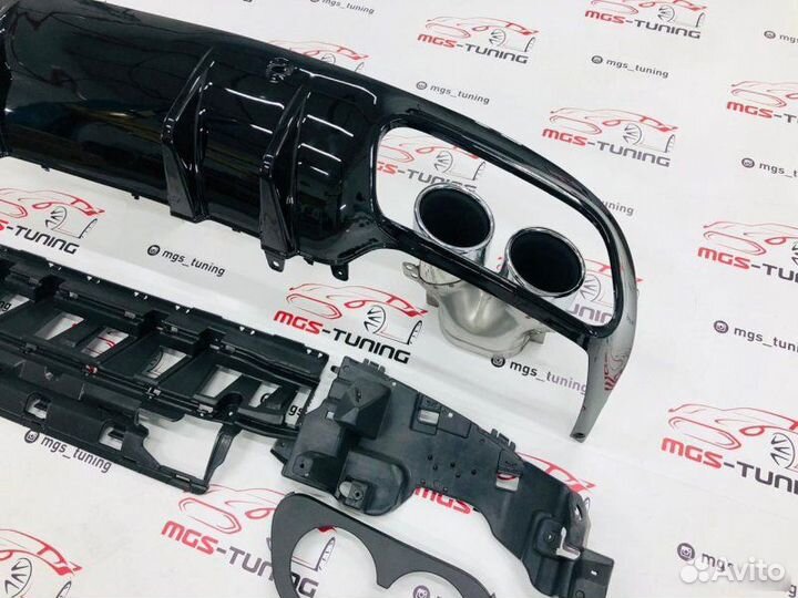 Диффузор с насадками C-Coupe c205 C43 AMG черный