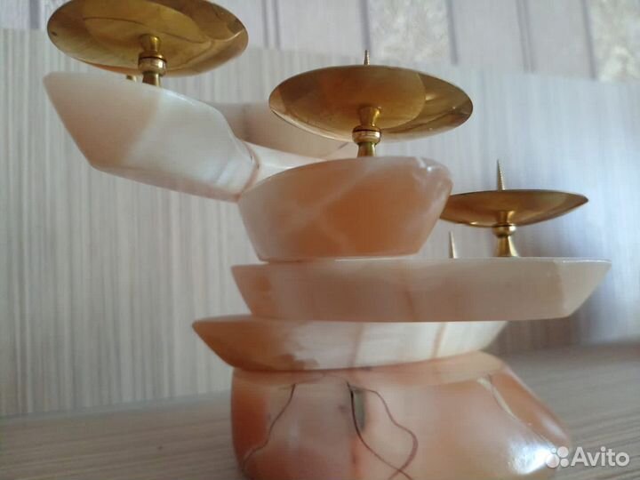 Подсвечник из натурального камня, селенит