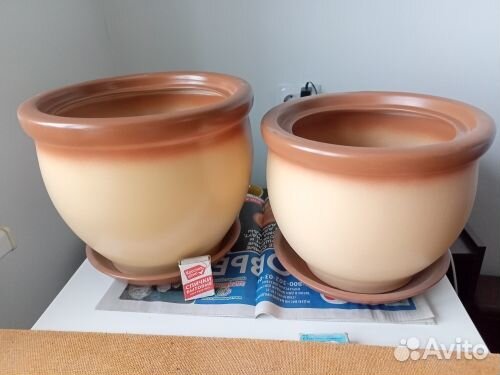 Большие керамические цветочные горшки