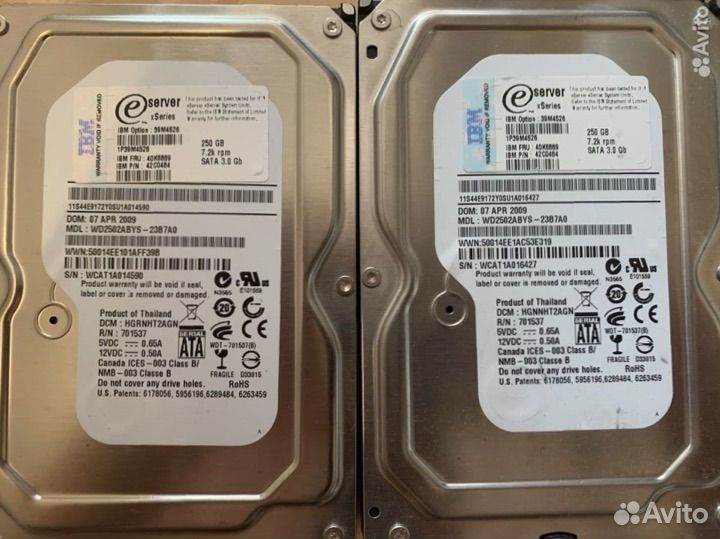 Жесткий диск серверные 3Tb и 250/500Gb