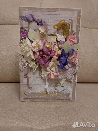 Открытка С Юбилеем ручная работа