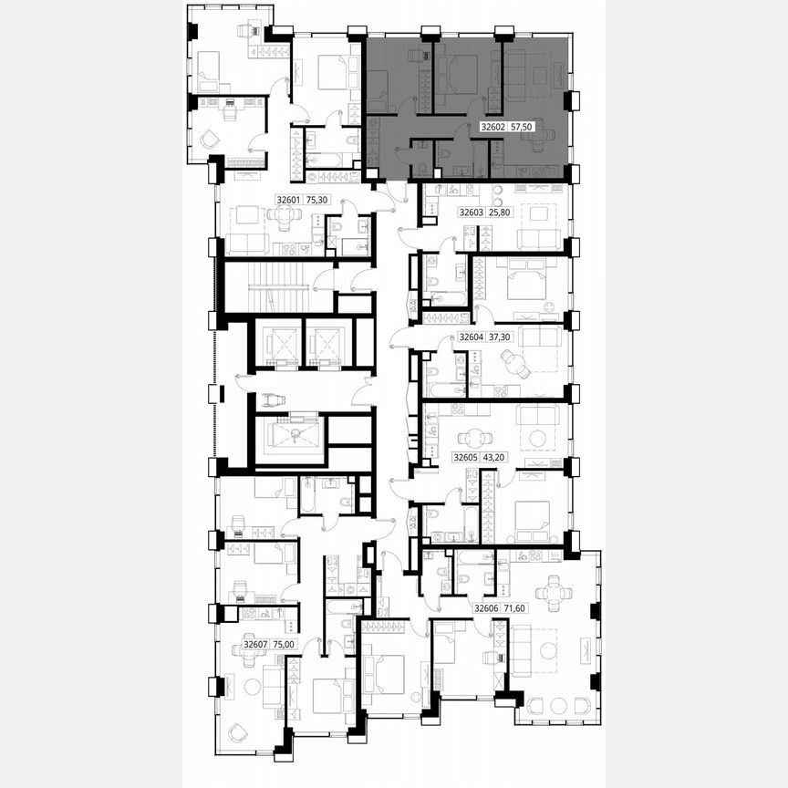 2-к. квартира, 57,5 м², 26/28 эт.