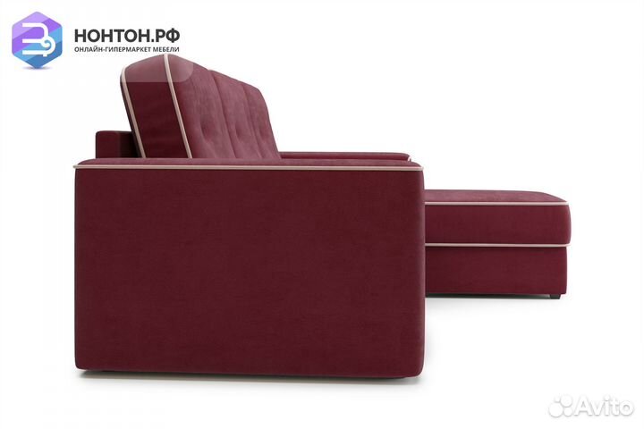 Диван угловой дельфин Астон бордовый