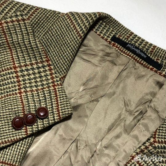 Винтажный твидовый пиджак YSL