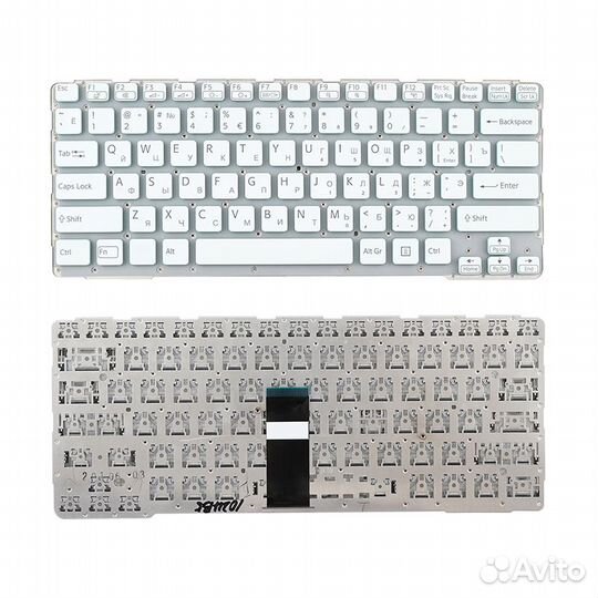 Клавиатура для Sony SVE14A белая без рамки