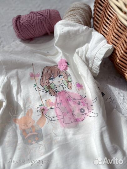 Футболка новая на девочку 98 104