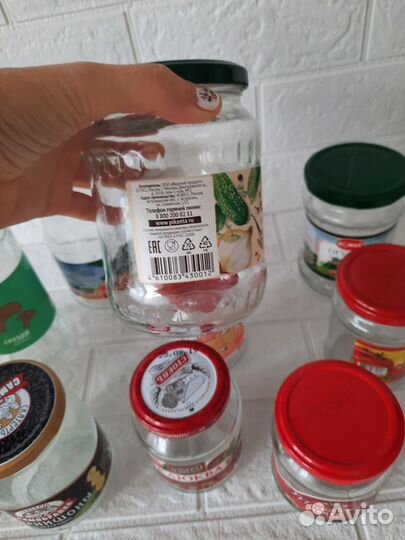 Банки с крышками, разные 10шт