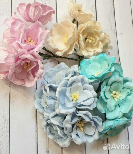 Цветы бумажные для декора