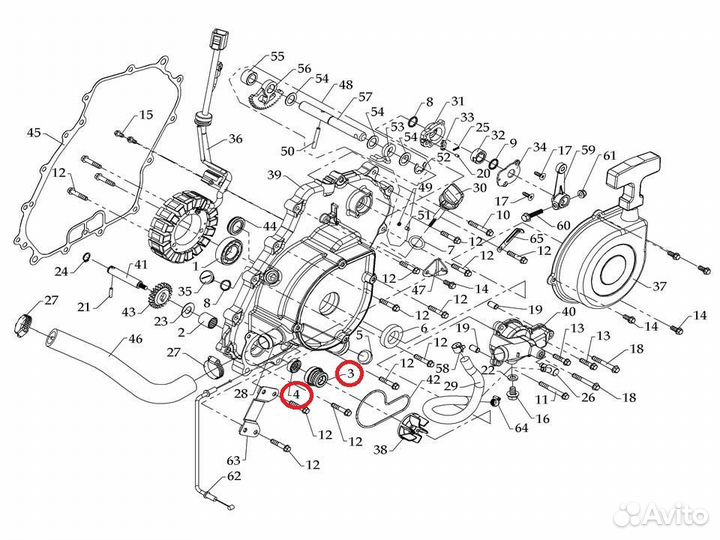 Комплект сальников помпы stels dinli 600/700/800