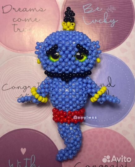 Джин амигуруми из бисера