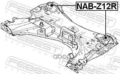 Сайленблок подрамника задний nissan tiida C11 2