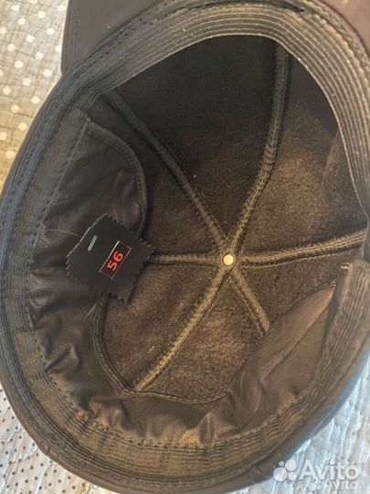 Мужская кожаная кепка новая
