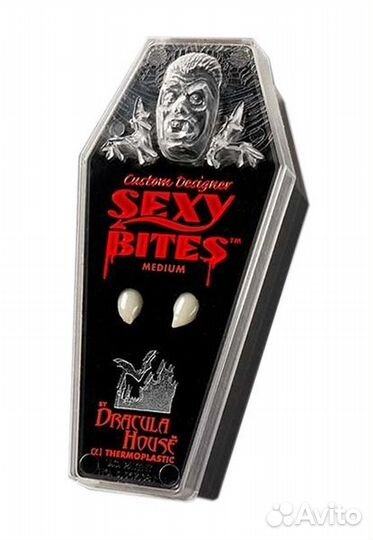 Реалистичные клыки зубы вампира средние медиум