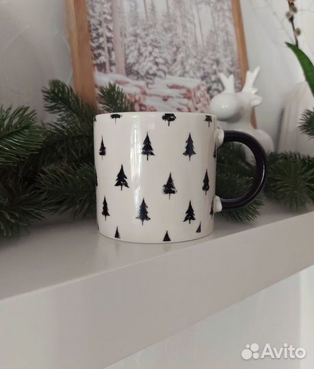 Кружка с принтом елки Hm home zara home sinsay