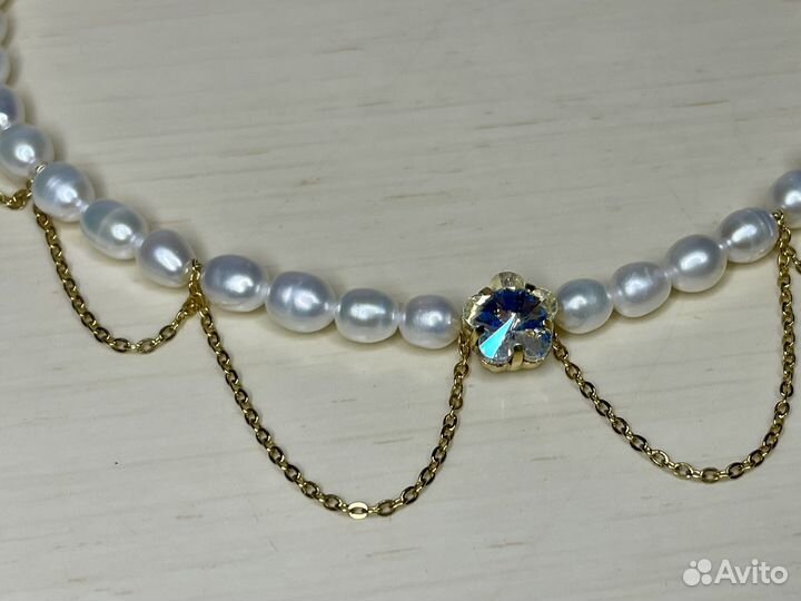 Колье из натурального жемчуга