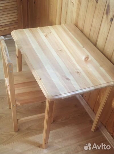 Детский стол и стул из нат.дерева
