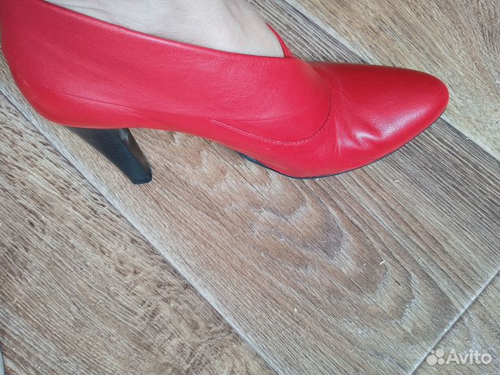 Ботильоны красные натуральная кожа 37 38