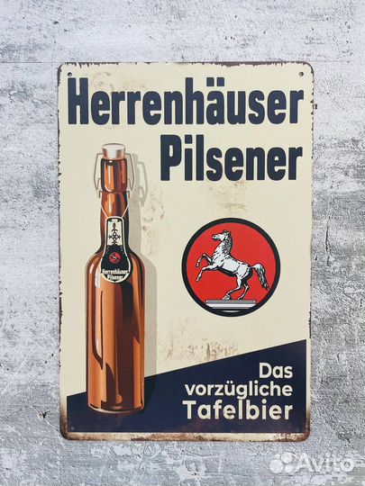 Декор на стену табличка Herrenhauser Pilsener