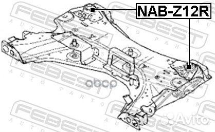 Сайлентблок подрамника задний nissan tiida C11