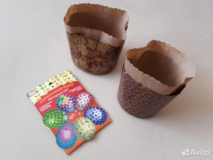 Бумажные формы для куличей + термоэтикетки к Пасхе