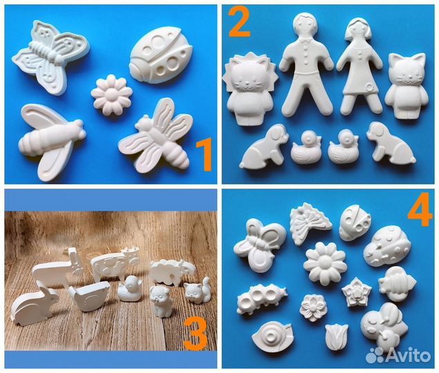 Наборы гипсовых фигурок для раскpашивания