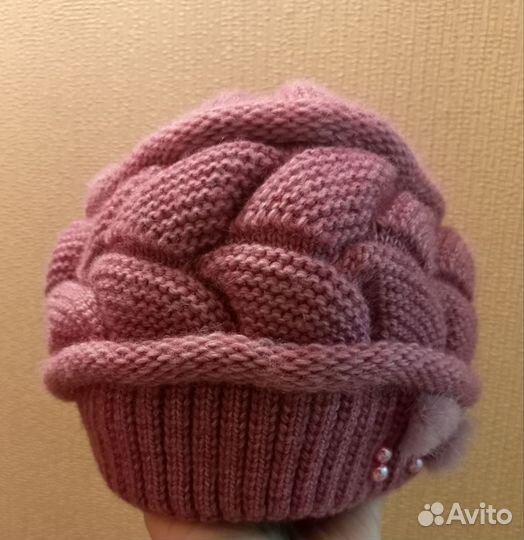 Шапка зимняя женская вязанная